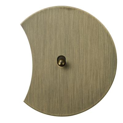 Выключатель Salvador "Арт", скрытый монтаж, кнопка-капля, накладка металл полукруг, бронза