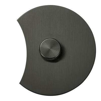 Выключатель Salvador "Арт", скрытый монтаж, диммер, накладка металл полукруг, антрацит