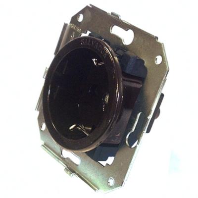 Ретро розетка электрическая Salvador, пластик, внутренний монтаж, коричневый Ретро розетка электрическая Salvador, пластик, внутренний монтаж, коричневый