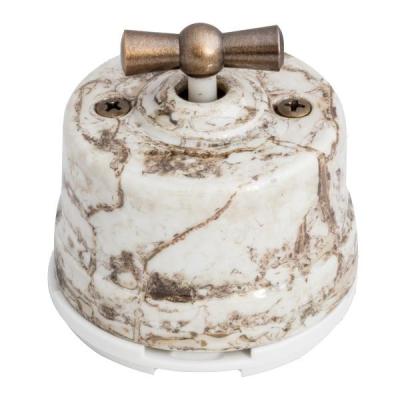 Ретро выключатель Salvador, фарфор, наружный монтаж, коллекция "Мрамор" Ретро выключатель Salvador, фарфор, наружный монтаж, коллекция "Мрамор"