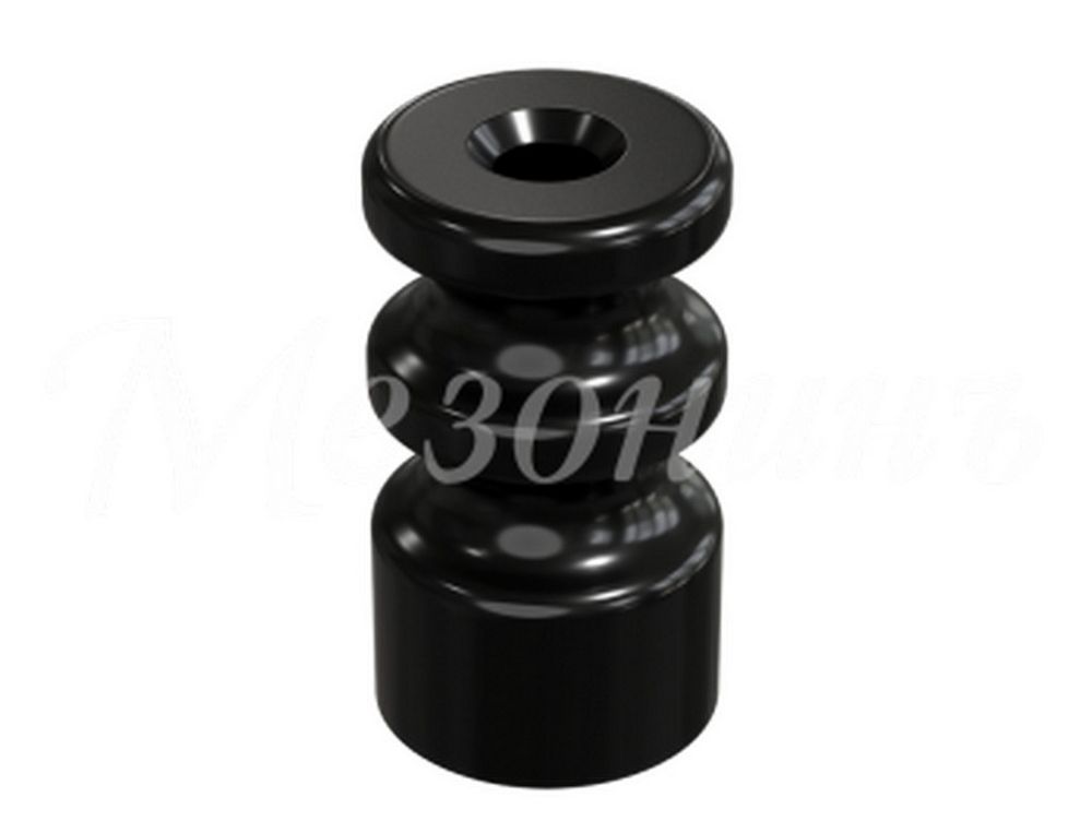 Качественная картинка Ретро изолятор двойной Мезонин, фарфор, коллекция Новая Голландия, D20х36мм., черный