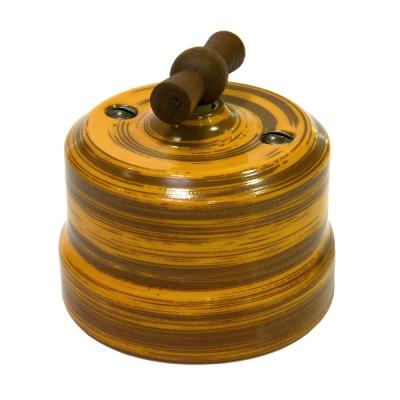 Ретро выключатель Lindas, керамика, бамбук