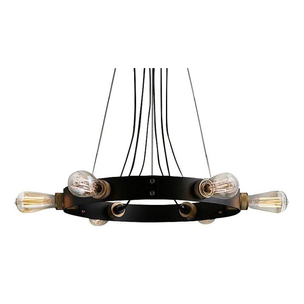 Качественная картинка LOFT IT Люстры Подвесные люстры 8x60W Цоколь E27 D 500 H 1500 Металлическая арматура, цвет - черный 