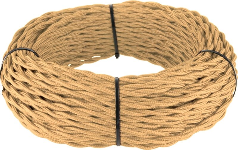 Качественная картинка Ретро кабель витой Werkel, золотой песок