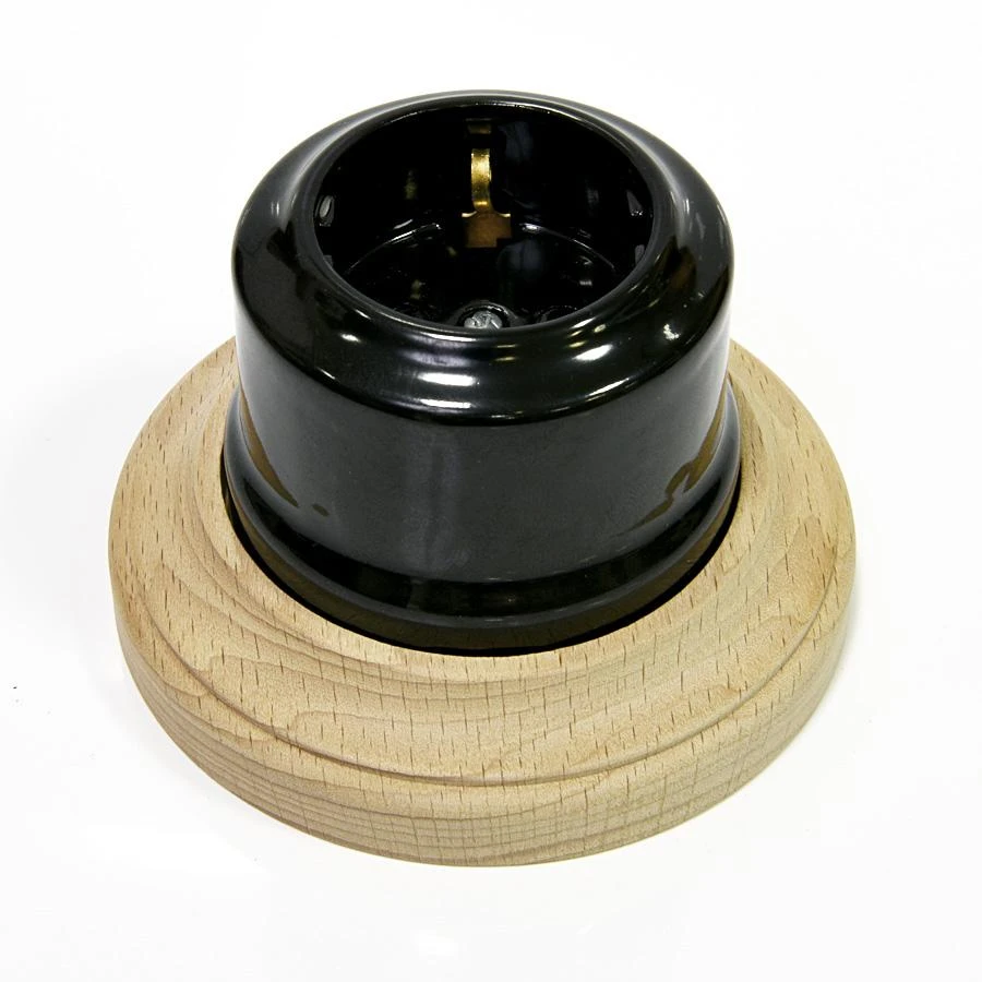 Качественная картинка Ретро розетка электрическая Lindas керамика черный