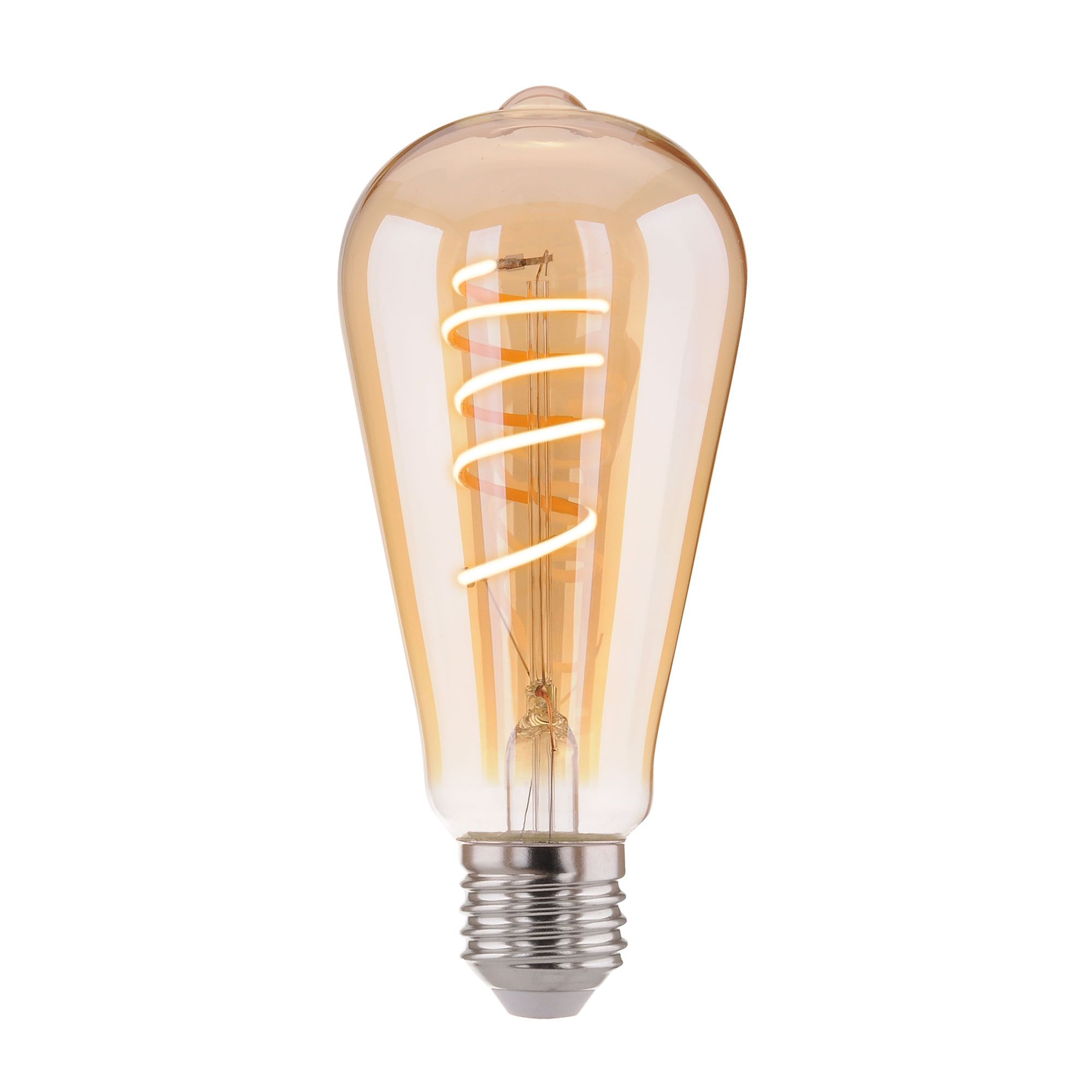 Качественная картинка Филаментная светодиодная ретро лампа Dimmable Elektrostandard ST64 8W 3300K E27 (тонированная)