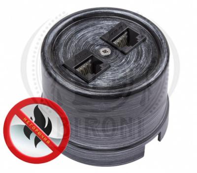 Ретро розетка компьютерная Bironi, коллекция Лизетта, пластик серебряный век Ретро розетка компьютерная Bironi, коллекция Лизетта, пластик серебряный век