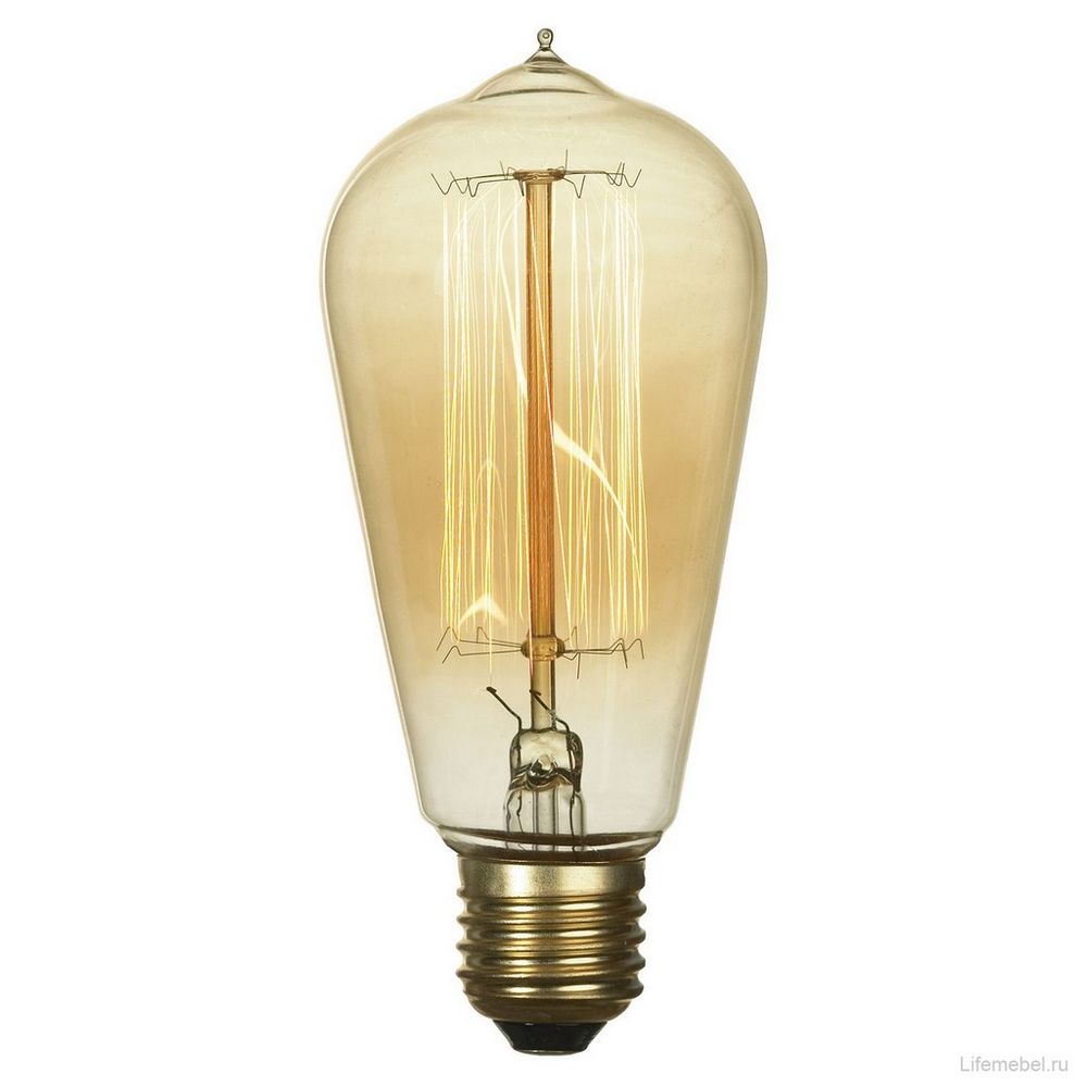 Качественная картинка Лампочка Эдисона Lussole  Loft GF-E-764, накаливания, E27, золотая (арт. GF-E-764)