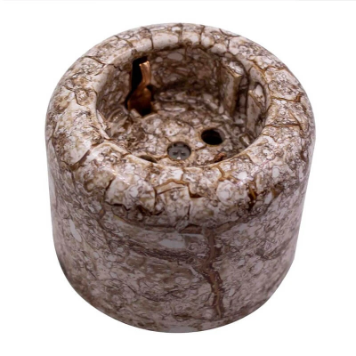 Ретро розетка Bironi с заземляющим контактом, R, керамика, цвет мрамор