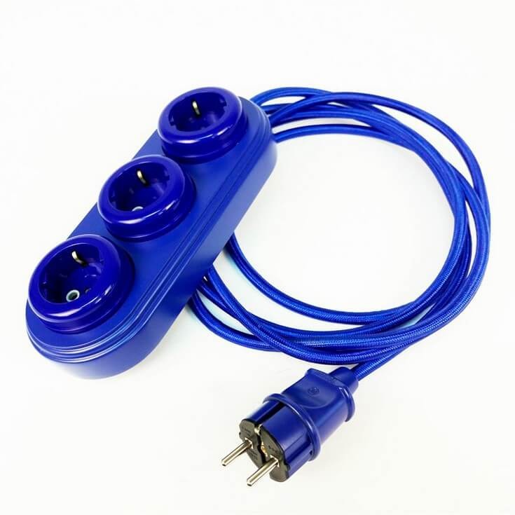 Качественная картинка Удлинитель Interior Electric тройной, овал, цвет синий