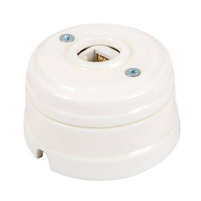 Ретро розетка компьютерная Мезонин, коллекция Новая Голландия, фарфор, с подъемной рамкой, белый