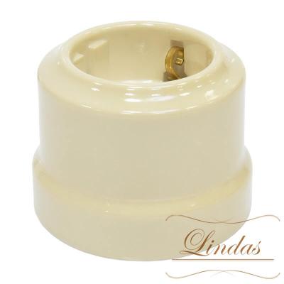 Ретро розетка электрическая Lindas керамика слоновая кость Ретро розетка электрическая Lindas керамика слоновая кость