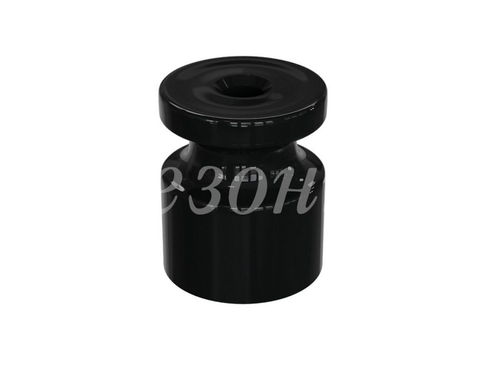 Качественная картинка Ретро изолятор Мезонин, коллекция Усадьба, пластик, D20х24мм, черный