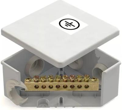 Коробка уравнивания потенциалов Greenel (КУП) 85х85х40мм, 6 гермовводов, IP44, серый