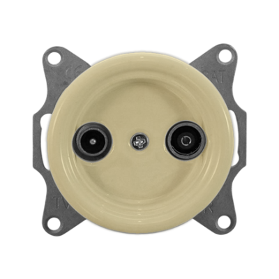 Ретро розетка ТВ Retrika, коллекция Colony, внутренний монтаж, керамика, слоновая кость Ретро розетка ТВ Retrika, коллекция Colony, внутренний монтаж, керамика, слоновая кость