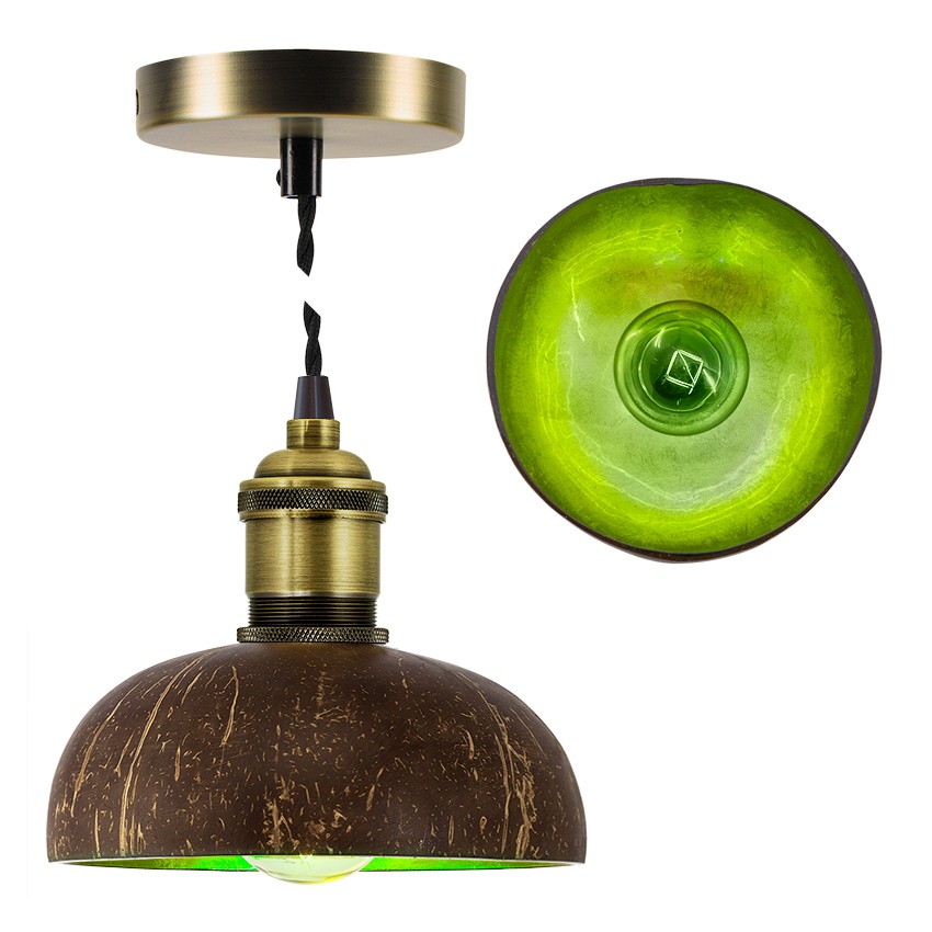 Качественная картинка Плафон - кокос Sun Lumen BALI D130 Green