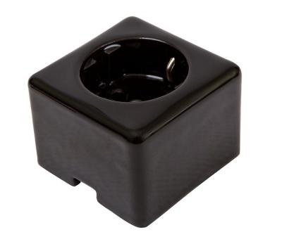 Ретро розетка Мезонин, серия QUADRA, коллекция Новая Голландия, фарфор, черный