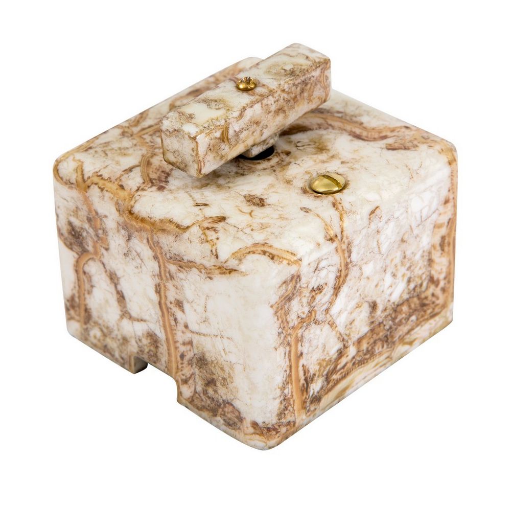 Качественная картинка Ретро выключатель Мезонин, фарфор, коллекция Quadra, дворцовый мрамор