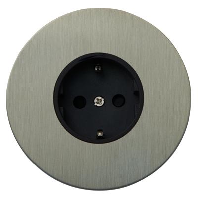 Розетка электрическая Salvador "Арт", внутренний монтаж, накладка металл, круг, никель