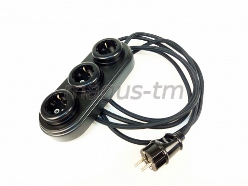 Качественная картинка Удлинитель Interior Electric тройной, овал, цвет черный