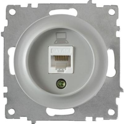 Розетка компьютерная 1xRJ45 кат.5e, цвет серый