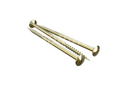 Саморез Мезонин 4*70 для двойного изолятора/ розеток ТВ, Интеренет, латунь