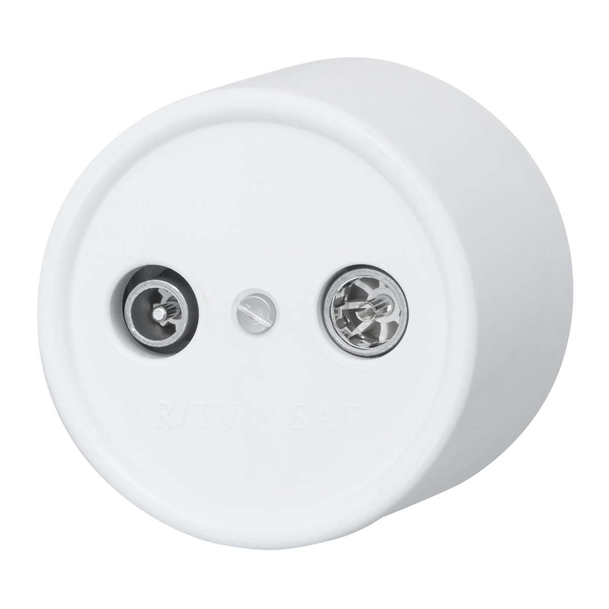 Качественная картинка Ретро розетка ТВ Bironi, коллекция Лизетта, пластик белый