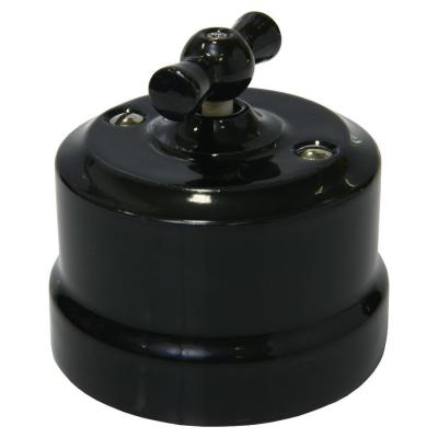 Ретро выключатель Retrika, черный, керамика