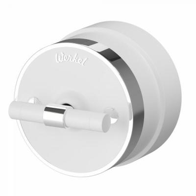 Ретро выключатель Werkel Vintage, пластик, (белый матовый/хром)