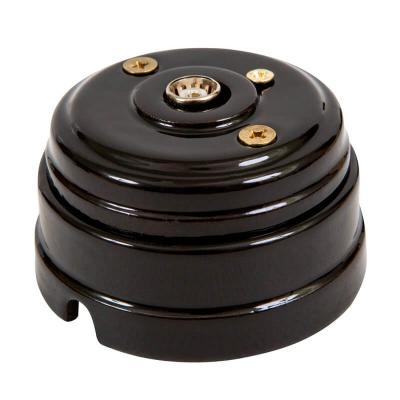 Ретро розетка ТВ Мезонин, коллекция Новая Голландия, фарфор, с подъемной рамкой, черный Ретро розетка ТВ Мезонин, коллекция Новая Голландия, фарфор, с подъемной рамкой, черный