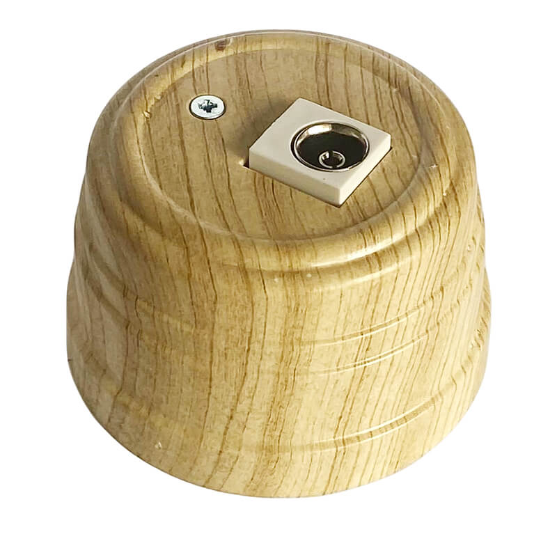 Качественная картинка Ретро розетка ТВ Мезонин, коллекция Усадьба, пластик, сосна