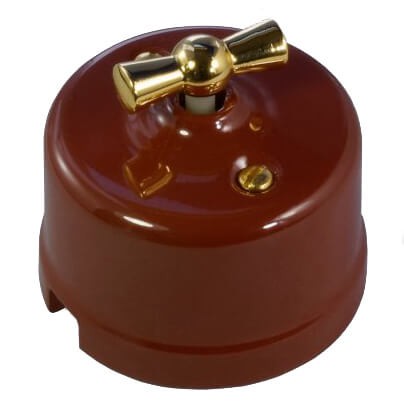 Качественная картинка Ретро выключатель Retrika, светло коричневый, керамика