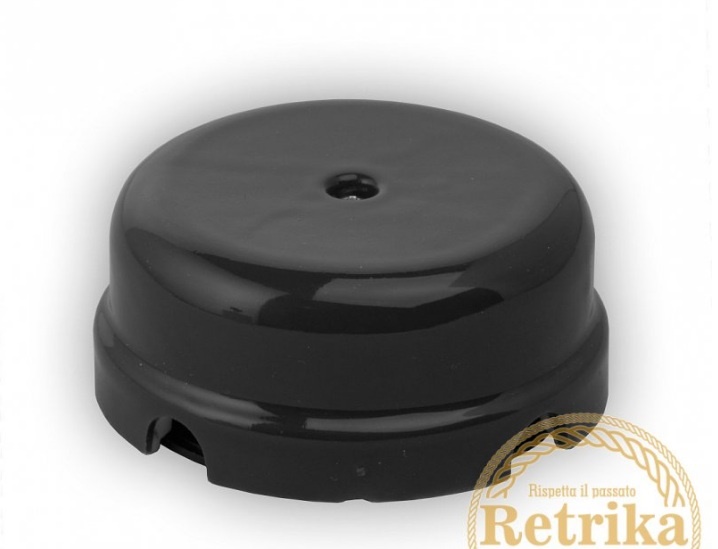 Ретро коробка распределительная  Retrika, керамика, черный