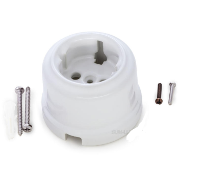 Корпус ретро розетки Sun Lumen, керамика, белый