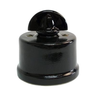 Ретро выключатель Interior Electric, керамика, серия Terra "Nero", ручка кокошник Ретро выключатель Interior Electric, керамика, серия Terra "Nero", ручка кокошник