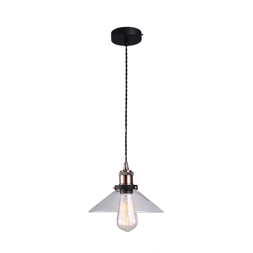 Качественная картинка Светильник с стеклянным плафоном, бронза Е27 (058-063)