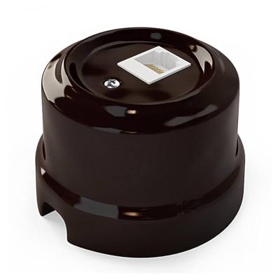 Ретро розетка компьютерная Retrika керамика коричневый Ретро розетка компьютерная Retrika керамика коричневый