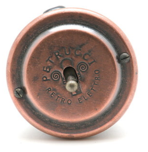 Качественная картинка Ретро выключатель Petrucci, тумблерный, металл, старая медь