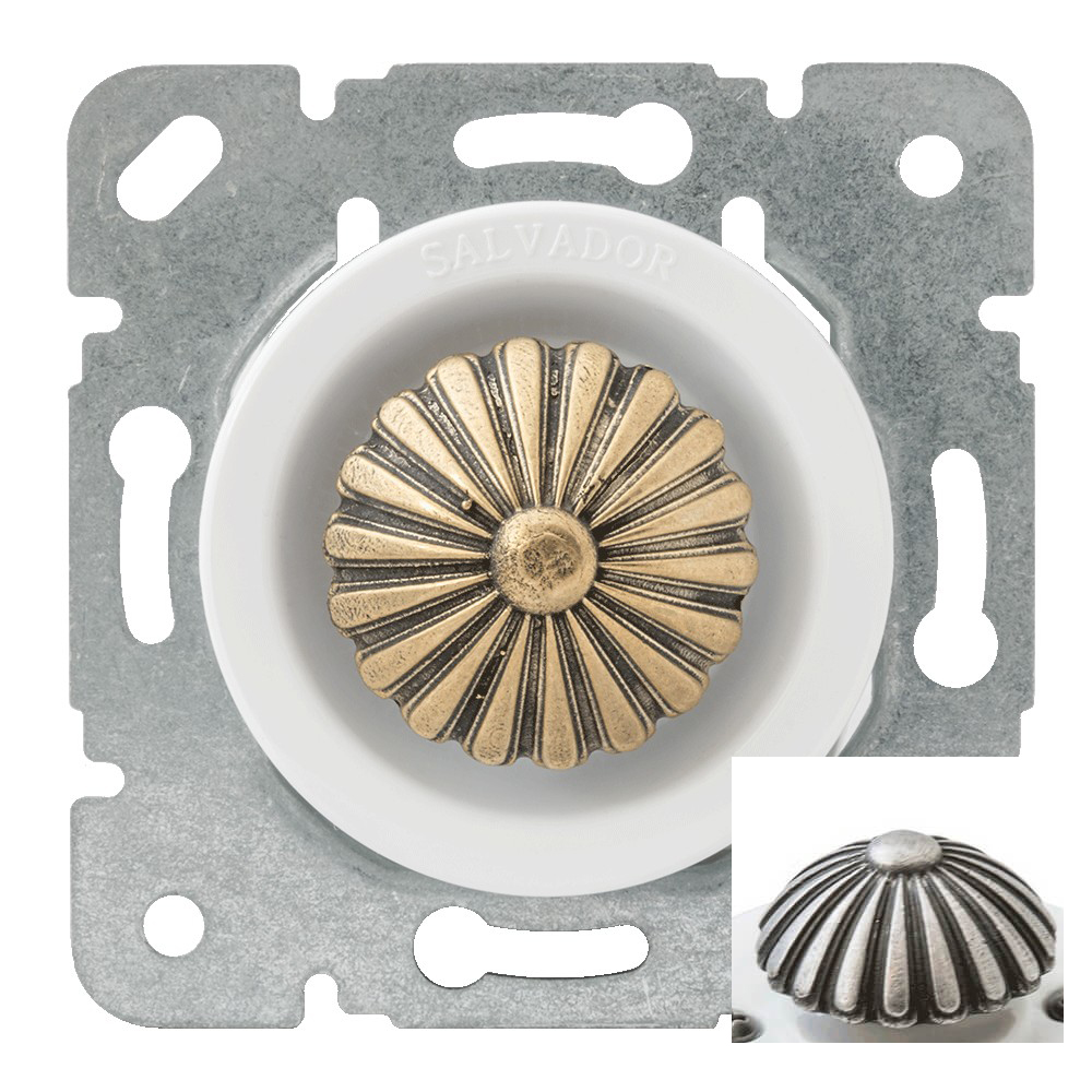 Ретро выключатель Salvador, диммер, внутренний монтаж, белый