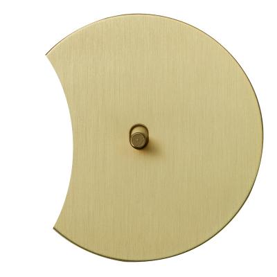 Выключатель Salvador "Арт", скрытый монтаж, кнопка-цилиндр, накладка металл полукруг, золото