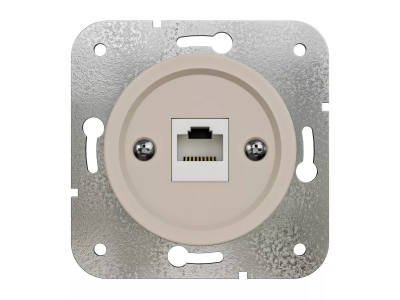 Ретро розетка компьютерная RJ45 Мезонин, серия Лахта, Оптима, пластик, скрытый монтаж, кашемир