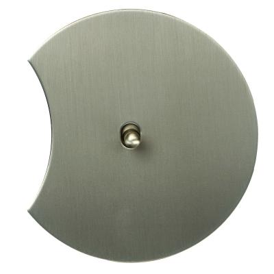 Выключатель Salvador "Арт", скрытый монтаж, кнопка-капля, накладка металл полукруг, никель (серый)