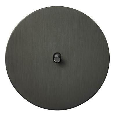 Выключатель Salvador "Арт", скрытый монтаж, кнопка-цилиндр, накладка металл круг, антрацит