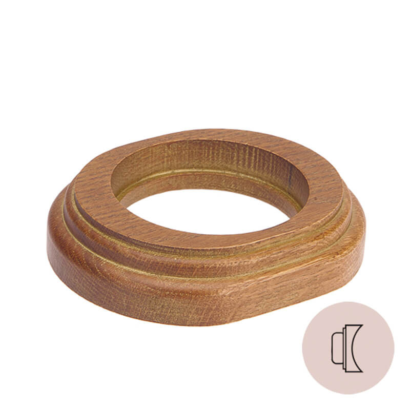 Ретро рамка на бревно Salvador, дерево, наружный монтаж, овал, дуб коричневый (только под заказ)