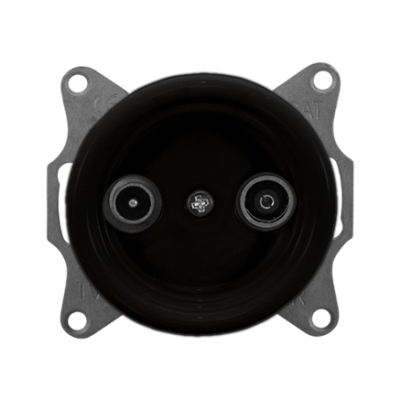 Ретро розетка ТВ Retrika, коллекция Colony, внутренний монтаж, керамика, черный матовый