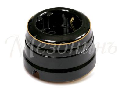 Изображение Ретро розетка электрическая Мезонин, коллекция Петергоф, фарфор, электрическая, золото на черном