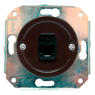 Ретро розетка компьютерная Salvador, пластик, внутренний монтаж, коричневый Ретро розетка компьютерная Salvador, пластик, внутренний монтаж, коричневый
