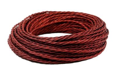 Ретро провод витой Interior wire гранатовый шелк