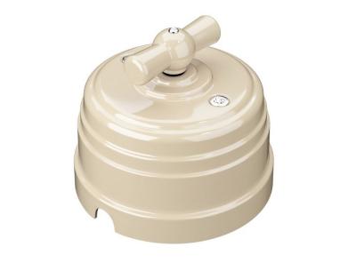 Ретро выключатель Мезонин, коллекция Усадьба, поворотный, пластик, слоновая кость