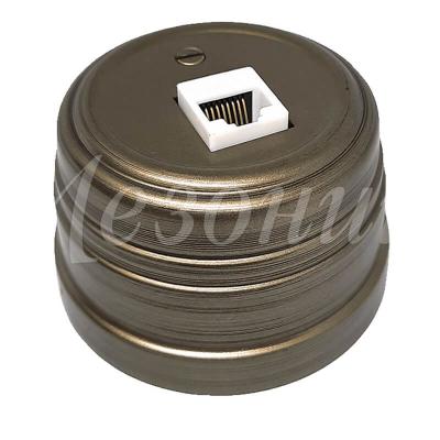 Ретро розетка компьютерная Мезонин, коллекция Усадьба, пластик, бронза Ретро розетка компьютерная Мезонин, коллекция Усадьба, пластик, бронза